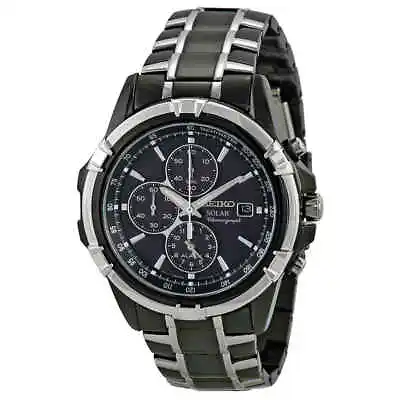 Seiko Solar Chronograph Black Dial Men's Watch SSC143 • $241.98