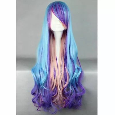Long Cosplay Wig Party Wigs Full Synthetic Hair 80cm/31.5  Anime Mix Color • $19.99