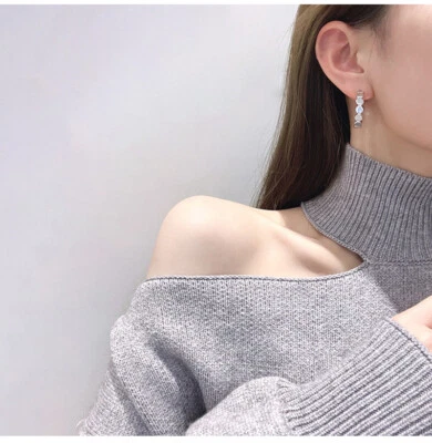 $1.49 • Buy Fashion Design Lovely Round Decor Cuff Dangle Earrings Women Girls Gift Jewelry