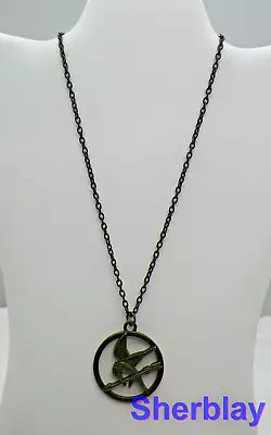 Hunger Games Lgf Lions Gate Films Mockingjay Antique Brass Steampunk Necklace 16 • $8.79