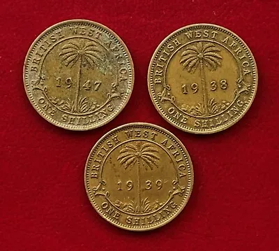 £5 • Buy British West Africa, 1938 - 1947, 3 X George VI One Shilling Coins