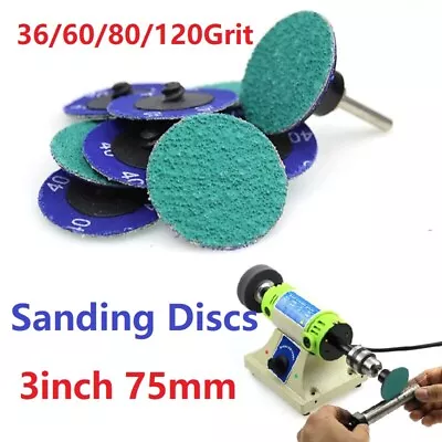 3inch 75mm Sanding Disc Quick Change 36 60 80 120 Grit Grinding Polishing Pad • $28.94