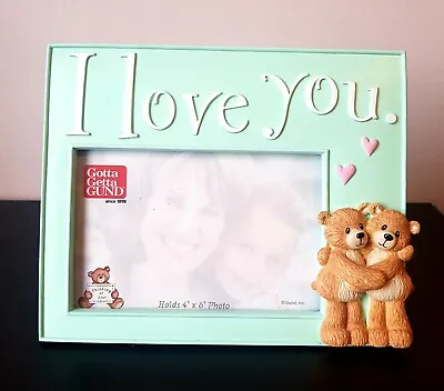  I ❤ LOVE YOU Photo Picture Frame With Teddy Bears. Gotta Getta Gund Brand • $12