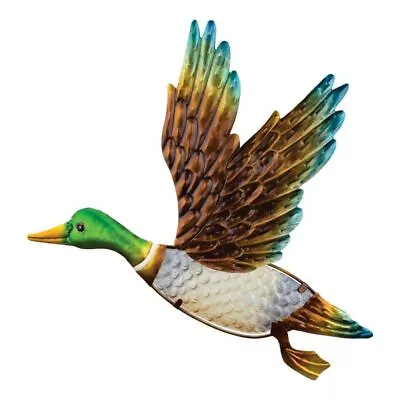 Mallard Duck In Flight Metal W/ Glass Insert Wall Art Wild Life Decor • $29.95