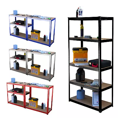 5 Tier Boltless Garage Shelving Heavy Duty Metal Storage Shelves Racking Unit  • £21.79