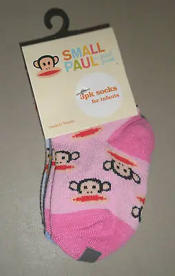 £12.26 • Buy Small Paul Frank Julius Pink Purple Infant Baby Girl 3pk Socks