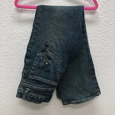 Vintage Mary Kate And Ashley Girls 10 Denim Jeans Embroidered Floral Embellished • £5.50