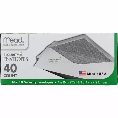 Mead Security Envelopes 4.125in X 9.5in #10 40 Ct • $7.88