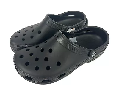 NEW Crocs Classic Clog Sandal Sz Women 12 Men 10 Black #10001-001 MSRP $50 • $29.90