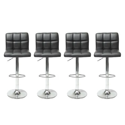 Bar Stools Set Of 4 Leather Adjustable Height Counter Swivel Dining Bar Chair • $132.99