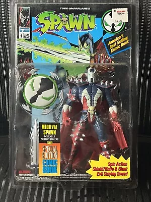 1994 Todd McFarlane Toys Medieval Spawn Series 1 Action Figure W/ Comic. • $24