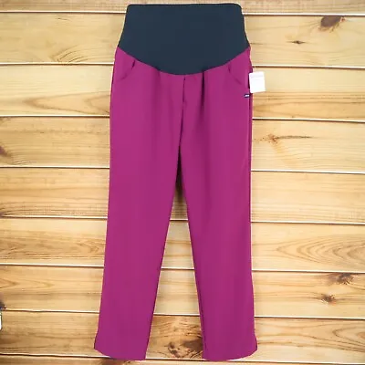 Jockey Scrubs Pants Womens Maternity S Purple Pockets Stretch Waist Comfort NWT • $19.19