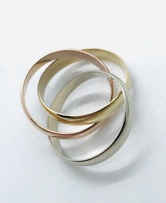 9ct Yellow Gold On Silver Russian Wedding Band Ring – Sizes K To S – Old English Jewellers
