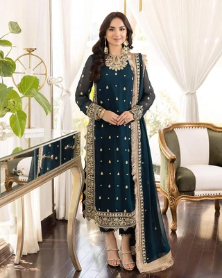 £59.99 • Buy 💯 ASIM JOFA 2023 Embroidered Latest Maahru  Limelight Sapphire Maria B Eid