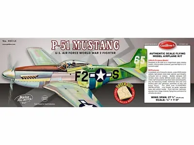 Guillows P51D-Mustang 1:16 Scale Laser Cut Balsa Model Kit 705mm WS #GUILL402L • $133.49