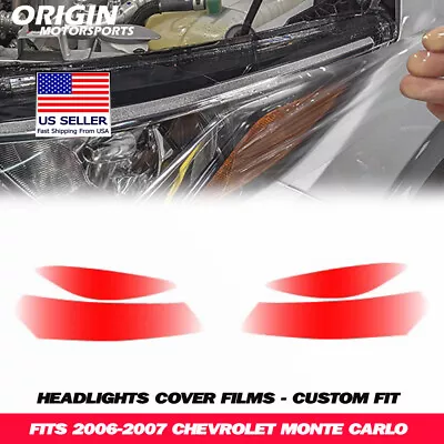 PreCut Headlights Clear Covers Bra Film Kit PPF Fits 2006-2007 MONTE CARLO • $46.99