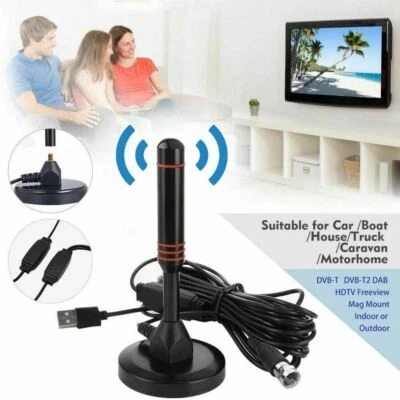 DVB-T2 Mobile Digital TV Antenna Digital HD Freeview Aerial Ariel Magnetic Base • £12.90