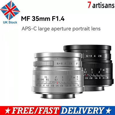 7artisans 35mm F1.4 Mark II APS-C Prime Lens For Sony E Fuji FX Canon EOS-M M4/3 • £59