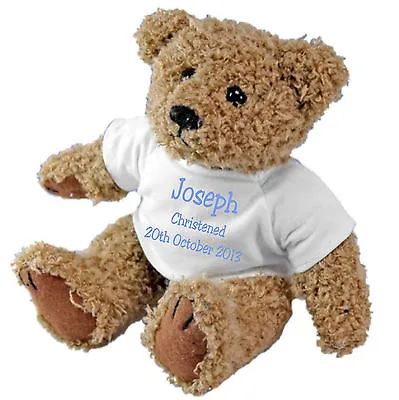 Christening Baptism Naming Ceremony Personalised Teddy Bear Includes Gift Bag   • £14.99