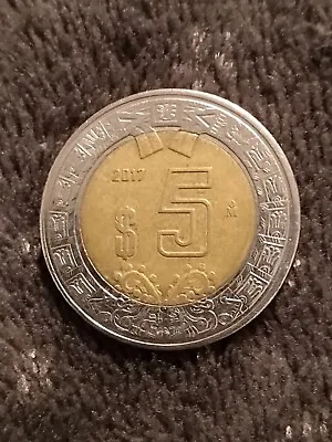 2017 Mexico Pesos (M) 5 Dollar Coin. Circulated & Collectable! • £1.40