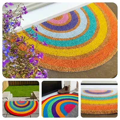 Coir Rainbow Doormats Fun Colourful Funky Durable Outdoor Cottage Coir Door Mat • £11.95