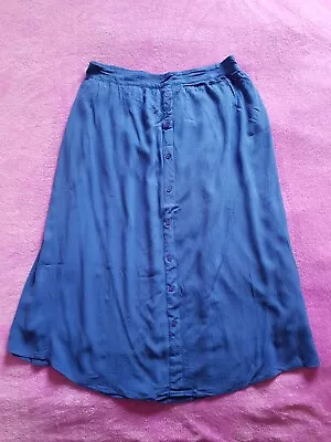 Mamalicious Maternity Size L Under Bump Lined Midi Skirt - Blue • £8.50