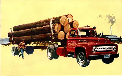 1953 Ford Economy Truck - Model F-800 - Logging Truck - Vintage Postcard • $9.99