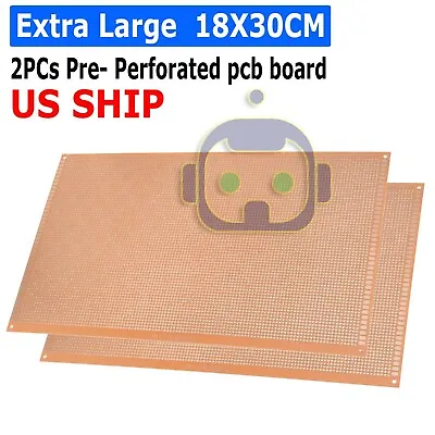 2pcs Prototype Perforated PCB Universal Bread Board 18 X 30cm Sigle Side Copper • $16.95