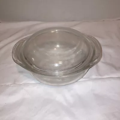 Vintage Pyrex # 022 1 QT Clear Glass Round Covered Casserole Baking Dish Lid USA • $20