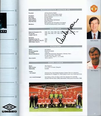 Alex Ferguson Signed Champions League Final 1999 Programme Vs Bayern Munich • £299.99