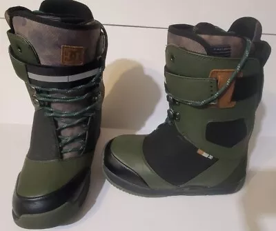 DC Tucknee 2019 Men’s Size 10 Lace Up Snowboard Boots Black & Green Lightly Used • $84.99