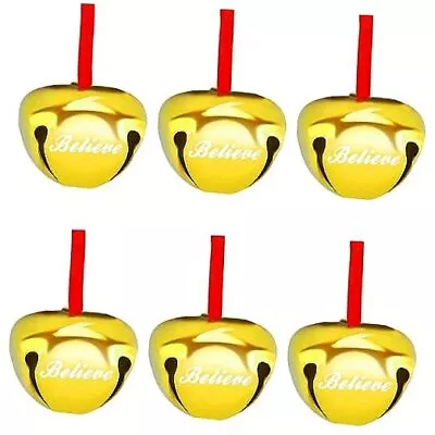  30pcs 1.6 Inch Believe Bell Ornament Metal Christmas Sleigh Bells With Gold 30 • $20.53