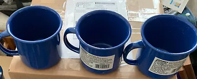 Coleman Coffee Pot + 3 Mugs Enamelware Blue & White Speckled • $29.95