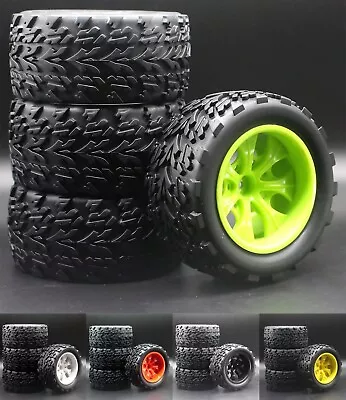 1/10 Rc Monster Truck Offroad 4pcs Wheels & Tires Set For Ecx Amp Mt • $39.90