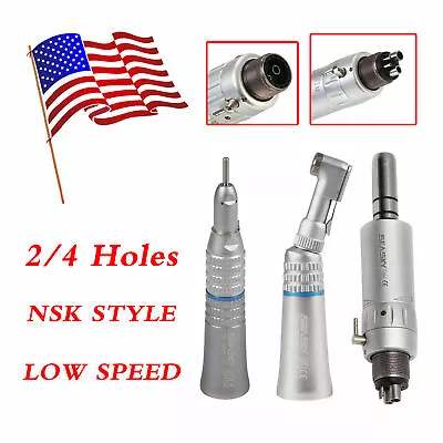 4/2H Dental Low Slow Speed Handpiece Contra Angle Straight Air Motor 1:1 Drive • $11.99