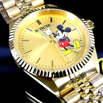 Invicta Disney Mickey Mouse Gold Plated Steel 43mm Limited Edition Watch New • $116.99