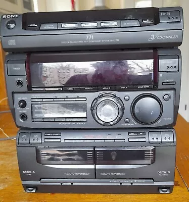 Sony Hi Fi System Model MHC-771 3CD Changer Double Cassette & Tuner Part Working • £29.99