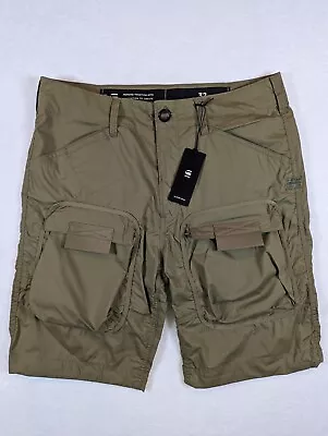 NWT G-Star Raw Men’s 3D Regular Cargo Shorts Olive Size 32 MSRP $170 • $47.99