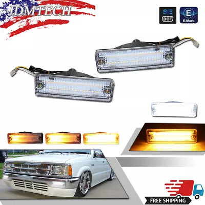 2pc Clear Bumper Switchback LED DRL Signal Lights For Mazda 323 626 Pickup Truck • $49.99