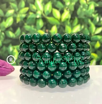 Wholesale 6 Pcs Natural Malachite 8mm 7.5” Crystal Healing Stretch Bracelet • $58