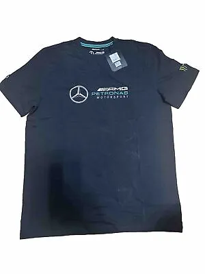 AMG PETRONAS MERCEDES Black T Shirt Mens L F1 Formula One Official • £25