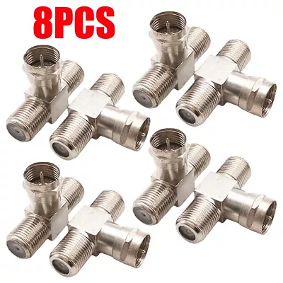 8PCS F-Type RG6 Coax Cable Splitter Combiner Adapter Connecter • $13.44