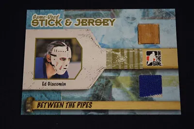 Ed Giacomin 2005-06 Between The Pipes Game Used Stick & Jersey Gold /10 • $16