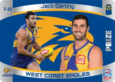 $5.95 • Buy 2021 Afl Teamcoach Team Coach Prize Card West Coast Eagles Jack Darling P49
