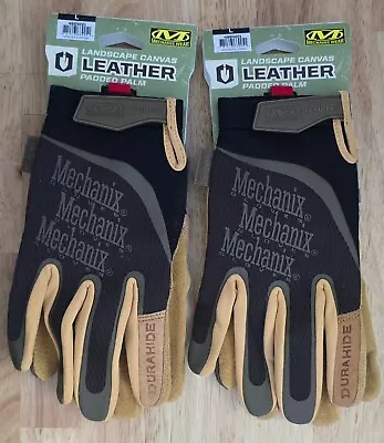 2 Pairs Of Mechanix Wear Landscape Canvas Leather Padded Palm Gloves Large • $27.50