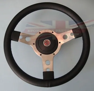 New 13  Vinyl Steering Wheel & Adaptor For MG Midget 1970-1977 And MGB 1970-1976 • $149.95