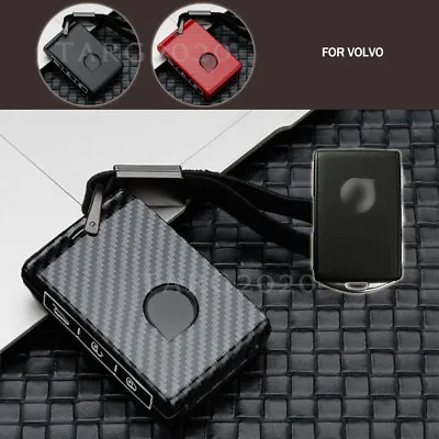 Carbon Fiber Style Car Remote Key Case Cover Key Fob Bag For Volvo XC70 XC90 S80 • $23.50