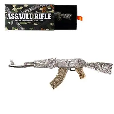 2024 Chad 2 Oz Silver Assault Rifle Gilded Shaped Coin .999 Fine • $254.99