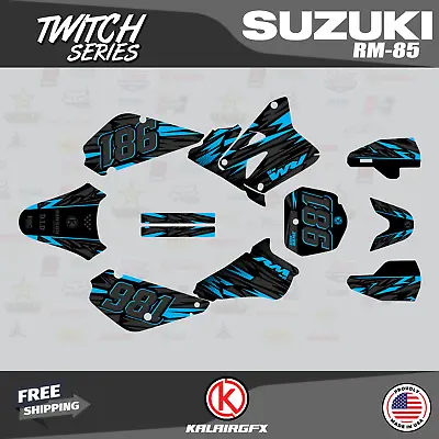 Graphics Kit For Suzuki RM85 (2001-2023) RM 85 Twitch - Cyan • $54.99