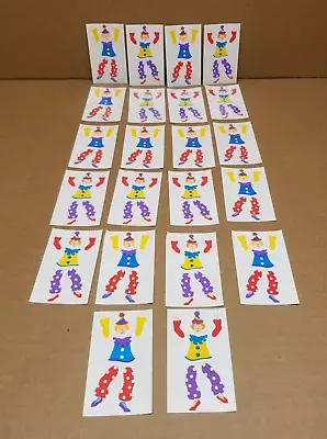 Lot Of 22 Vintage Mrs. Grossman Circus Clown Stickers Half Sheets 1993 Party • $12.99
